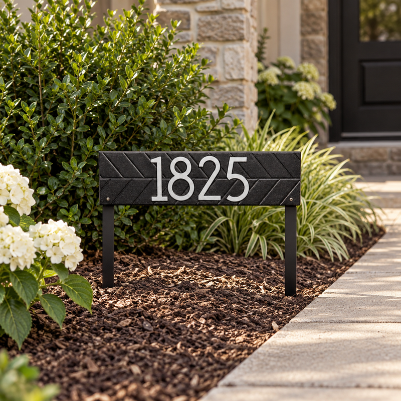 Herringbone Horizontal Lawn Plaque