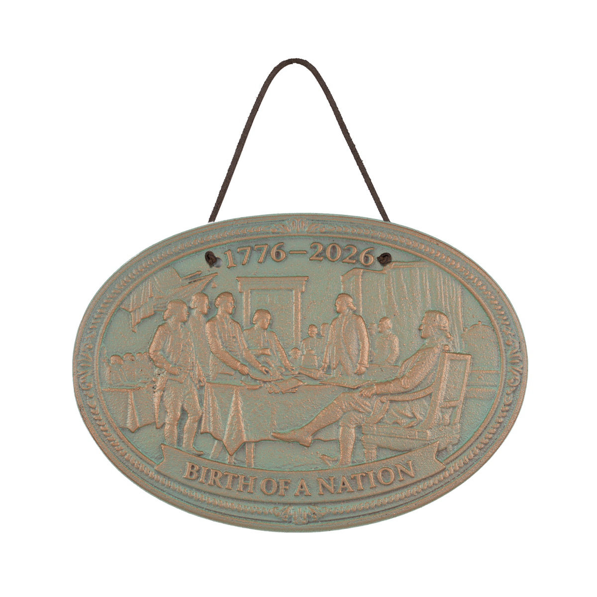 Birth Of A Nation 250th Anniversary Wall Decor Plaque in Copper Verdigris