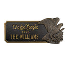 We The People 1776 Eagle Plaque, Standard Wall 1-line in Black / Gold