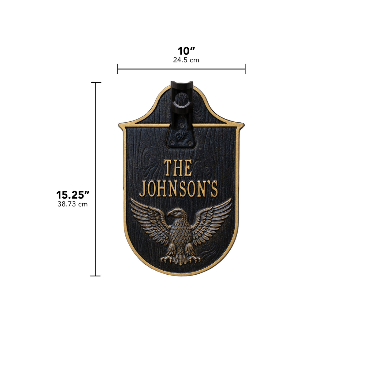 Personalized Eagle Flagpole Holder Plaque dimensions