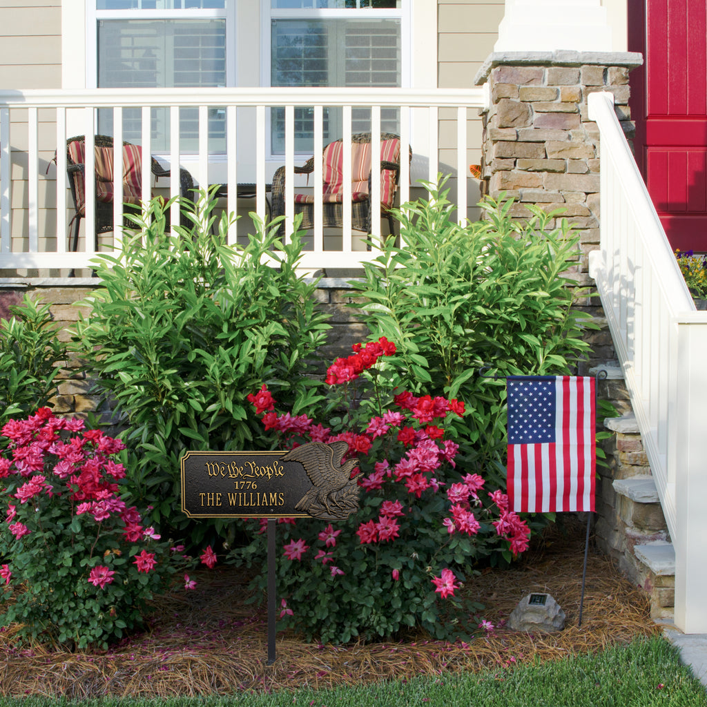 We the People Personalized Eagle Lawn Plaque lifestyle view