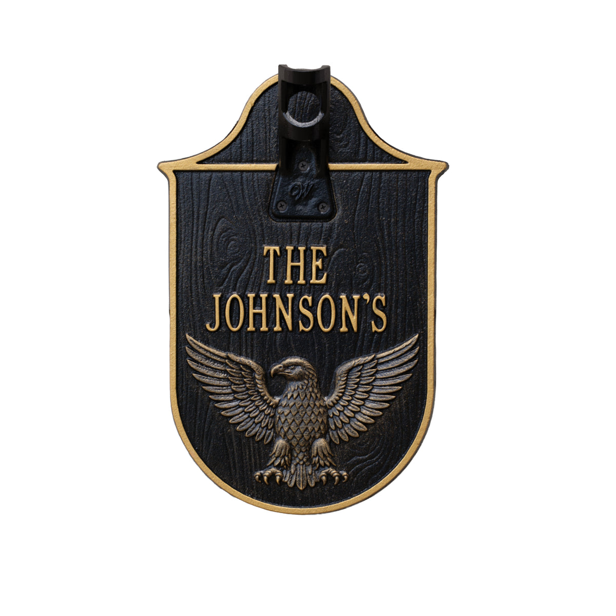 Whitehall personalized eagle flagpole holder in Black / Gold; flag and pole not included