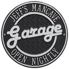 Personalized Garage Plaque: Black/Silver original Whitehall photograph