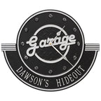 Personalized Garage Clock: Black/Silver original Whitehall photograph