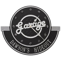 Personalized Garage Clock: Black/Silver original Whitehall photograph