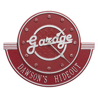 Personalized Garage Clock: Red/Silver original Whitehall photograph