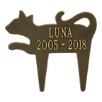 Cat Silhouette Memorial Plaque: Antique Brass original Whitehall photograph
