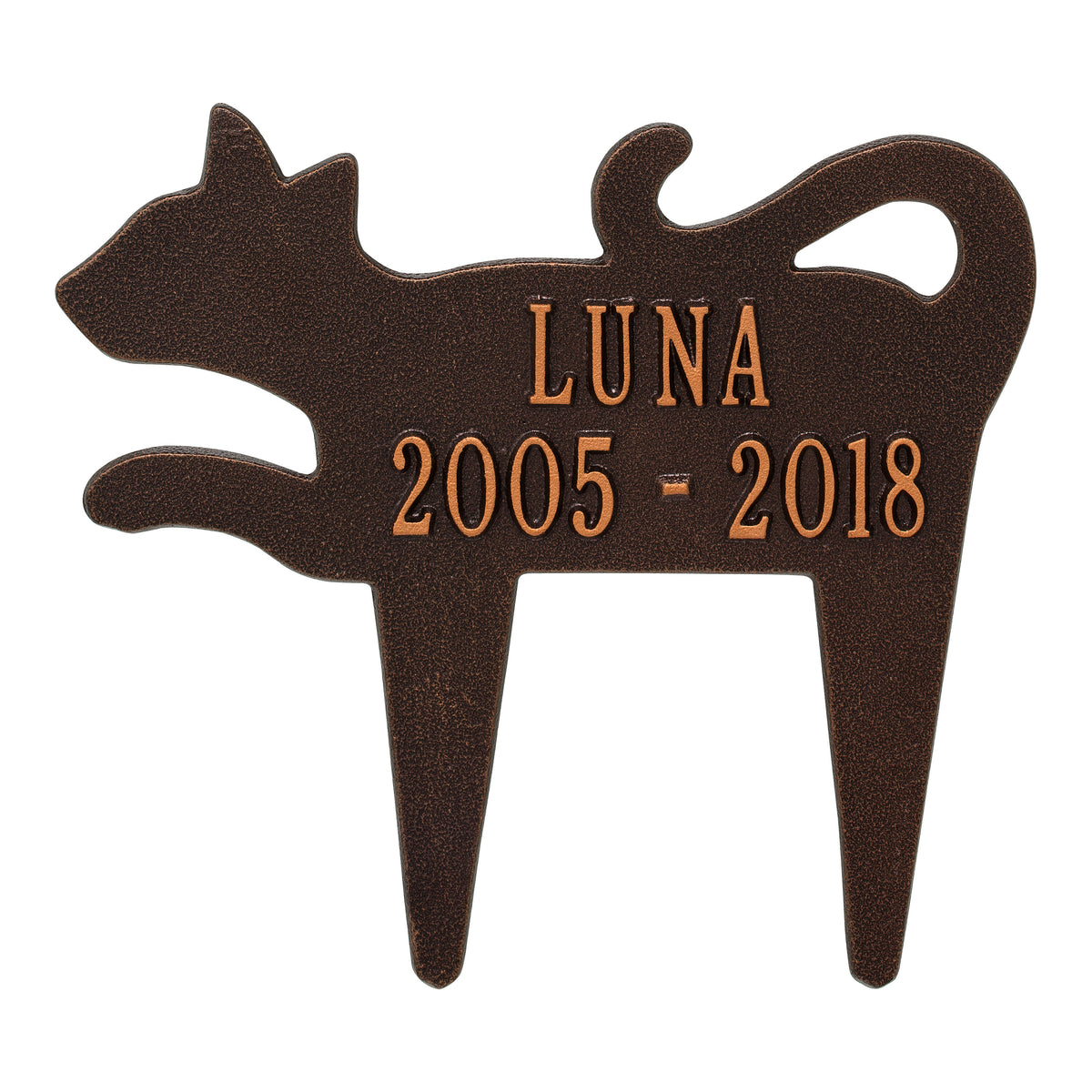 Cat Silhouette Memorial Plaque: Antique Copper original Whitehall photograph