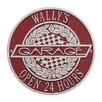Victory Lane Garage Plaque: Red/Silver original Whitehall photograph