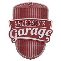 Car Grille Garage Plaque: Red/Silver original Whitehall photograph
