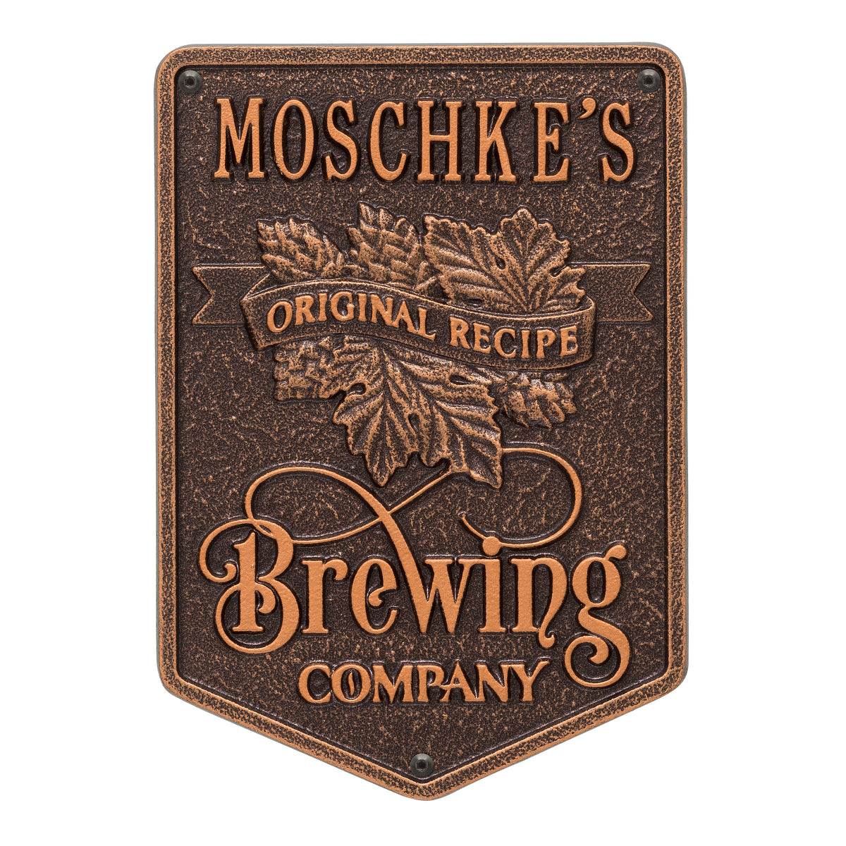 Original Recipe Brewing Company Plaque: Antique Copper original Whitehall photograph