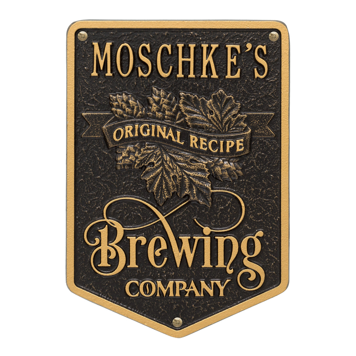 Original Recipe Brewing Company Plaque: Black / Gold original Whitehall photograph