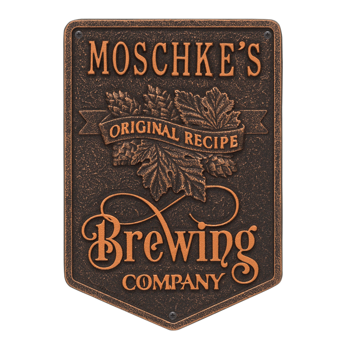 Original Recipe Brewing Company Plaque: Oil Rubbed Bronze original Whitehall photograph