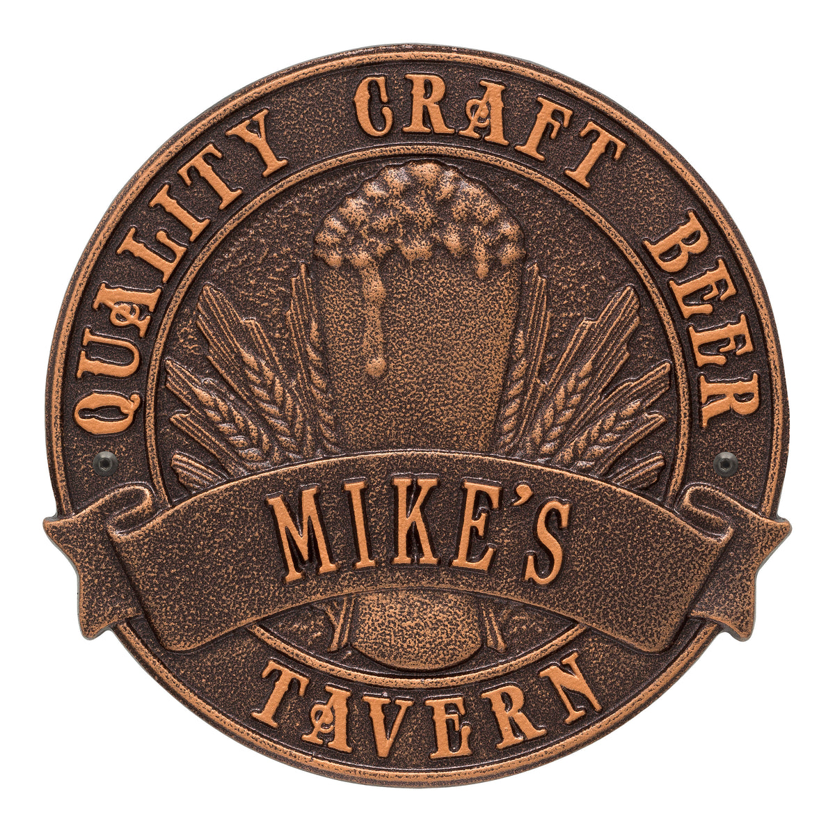Quality Craft Beer Tavern Plaque: Antique Copper original Whitehall photograph
