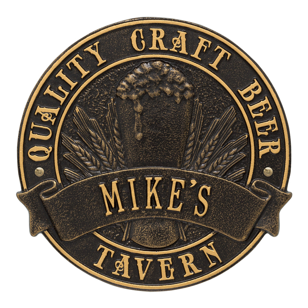 Quality Craft Beer Tavern Plaque: Black / Gold original Whitehall photograph