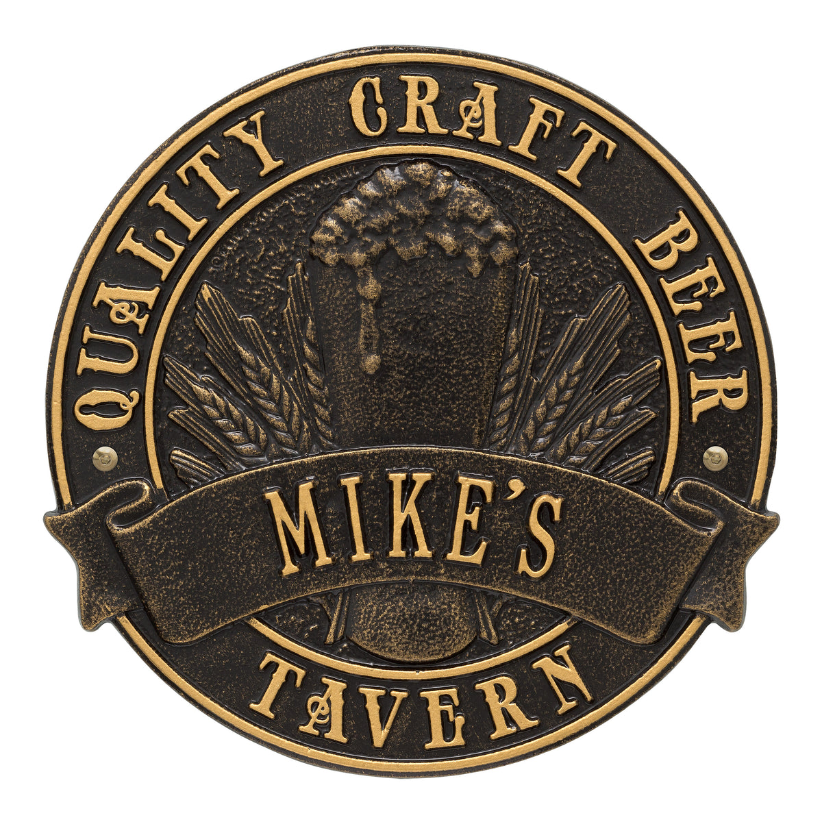 Quality Craft Beer Tavern Plaque: Black / Gold original Whitehall photograph