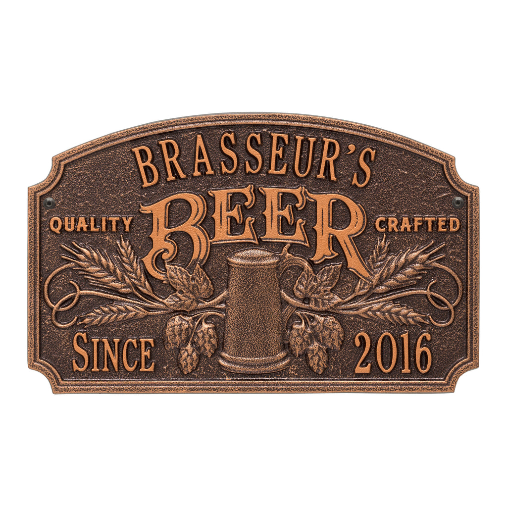 Quality Crafted Beer Arch Plaque: Antique Copper original Whitehall photograph