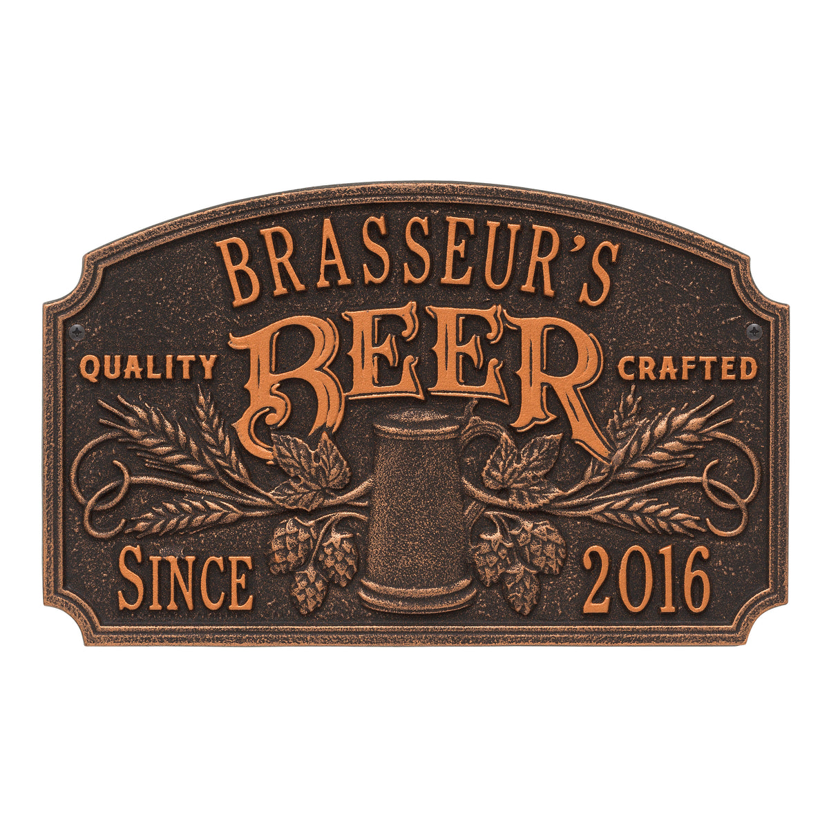 Quality Crafted Beer Arch Plaque: Oil Rubbed Bronze original Whitehall photograph