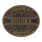 Brew Pub Welcome Plaque: Black / Gold original Whitehall photograph
