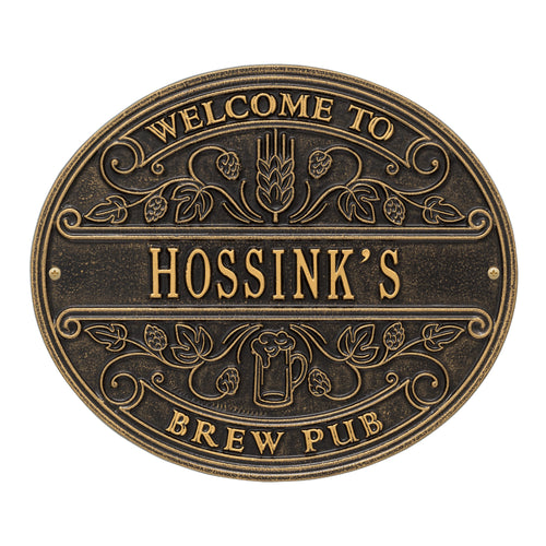Brew Pub Welcome Plaque: Black / Gold original Whitehall photograph