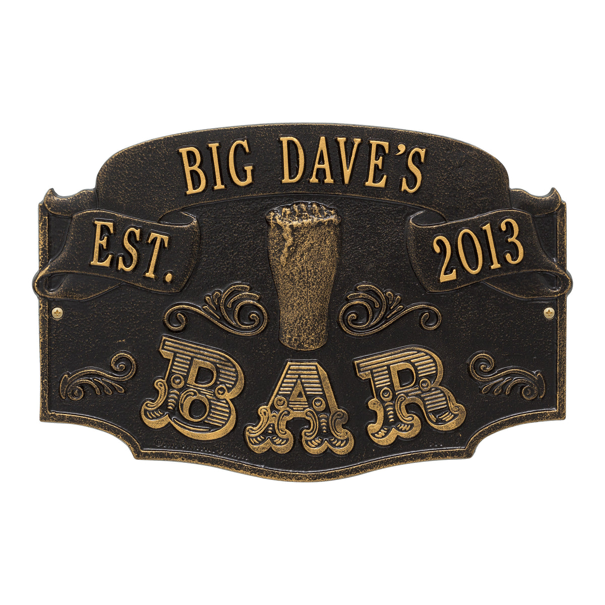 Established Bar Plaque: Black / Gold original Whitehall photograph