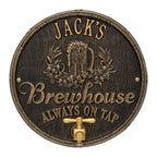 Oak Barrel Beer Pub Plaque: Black / Gold original Whitehall photograph