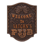Personalized Pub Welcome Plaque: Antique Copper original Whitehall photograph