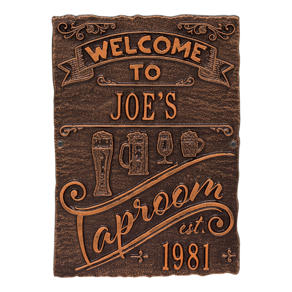 Tap Room Brew Pub Plaque: Antique Copper original Whitehall photograph