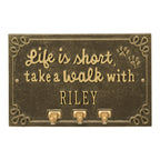 Life Is Short, Take a Walk Plaque: Antique Brass original Whitehall photograph