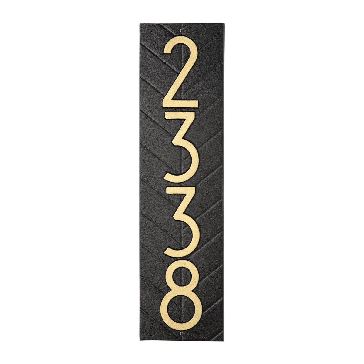 Herringbone Vertical Address Plaque: Black / Gold original Whitehall photograph