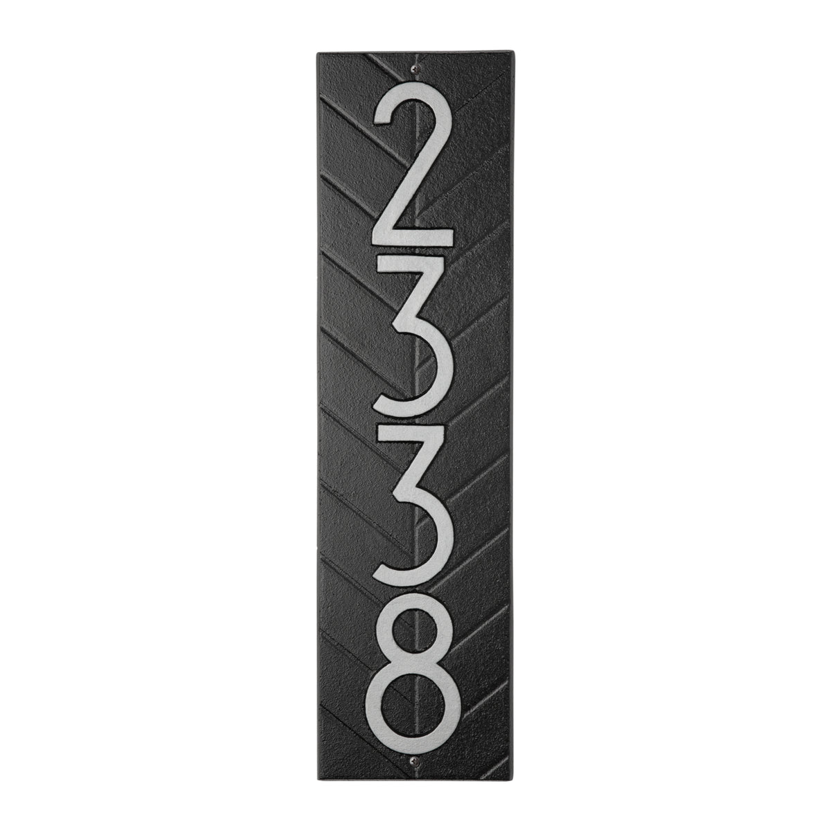 Herringbone Vertical Address Plaque: Black / Silver original Whitehall photograph