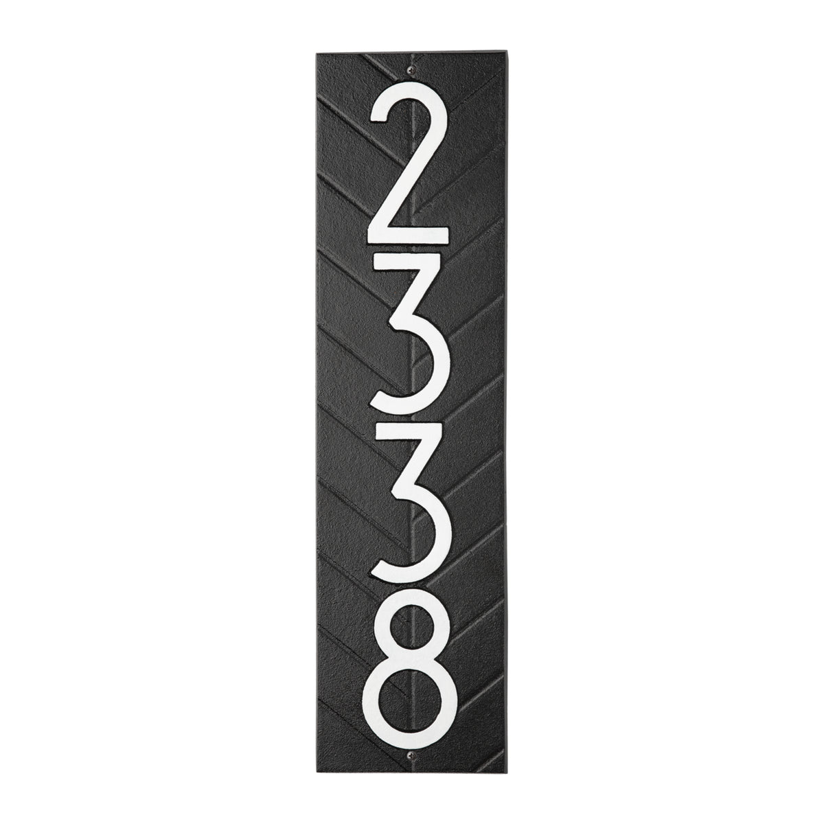 Herringbone Vertical Address Plaque: Black / White original Whitehall photograph