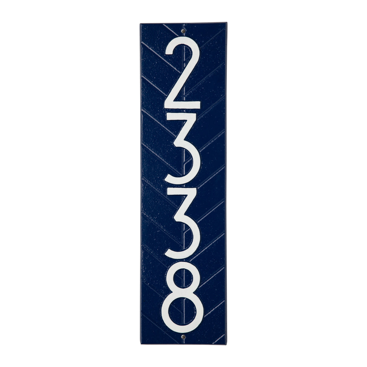 Herringbone Vertical Address Plaque: Dark Blue / White original Whitehall photograph