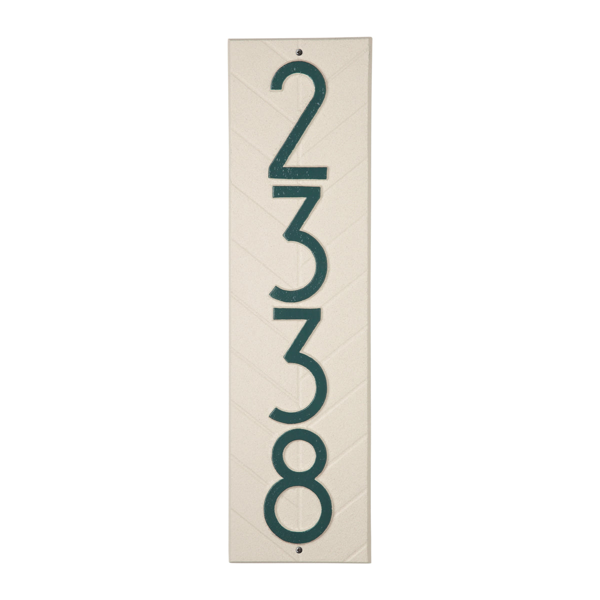 Herringbone Vertical Address Plaque: Coastal Green original Whitehall photograph