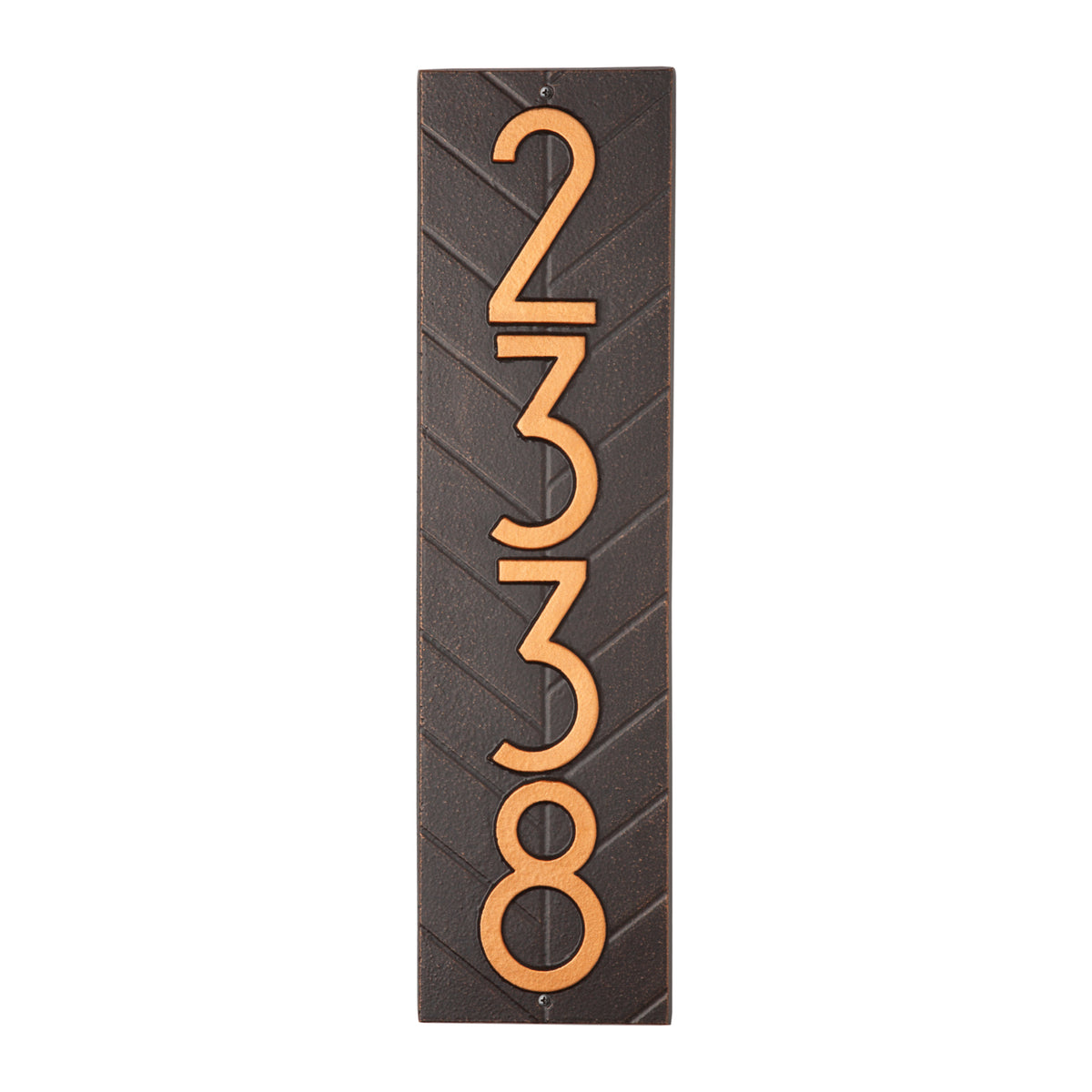 Herringbone Vertical Address Plaque: Oil Rubbed Bronze original Whitehall photograph