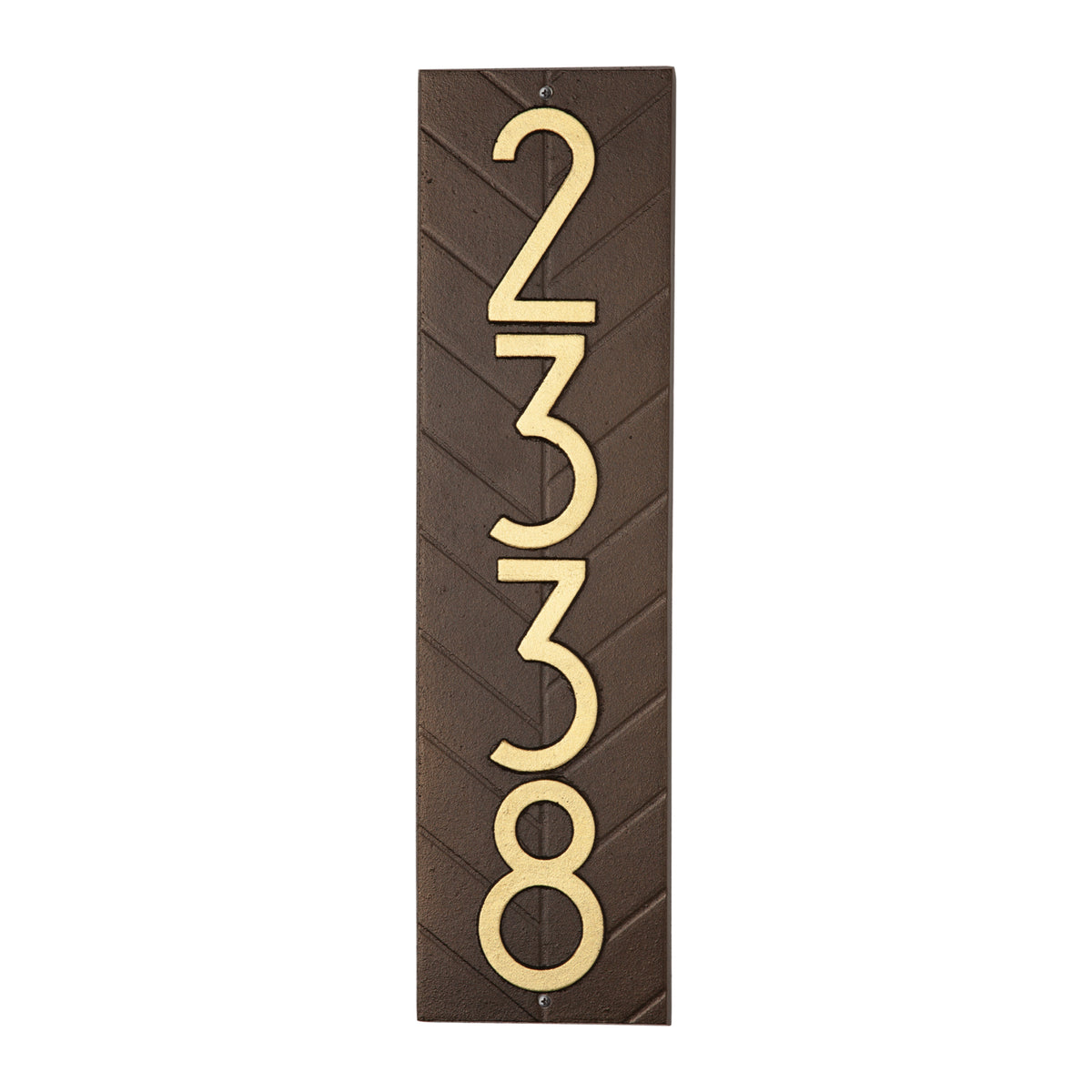 Herringbone Vertical Address Plaque: Dark Bronze / Gold original Whitehall photograph