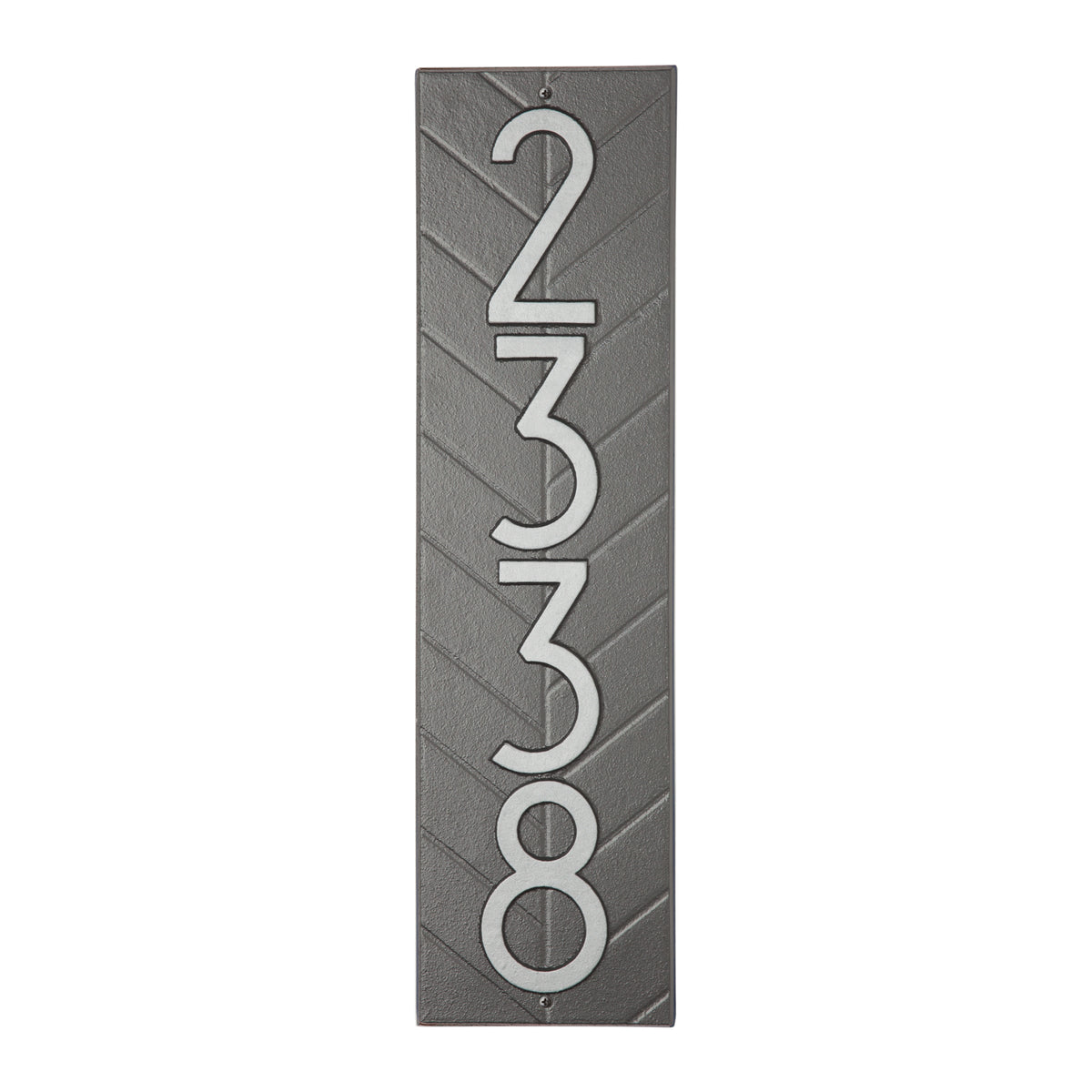 Herringbone Vertical Address Plaque: Pewter / Silver original Whitehall photograph