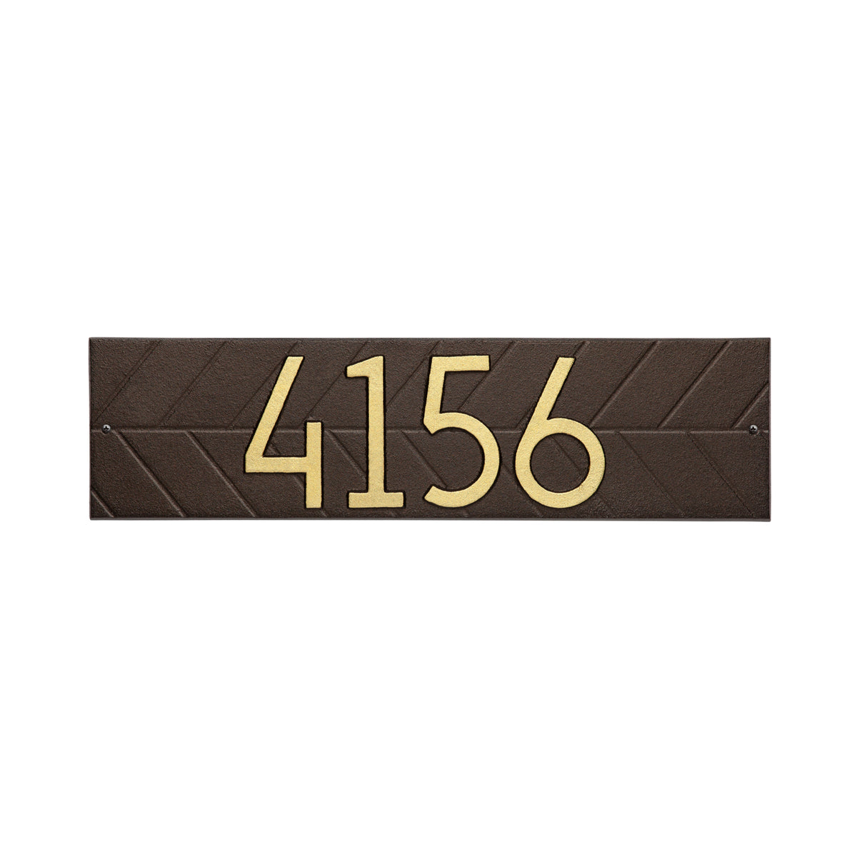 Herringbone Horizontal Address Plaque: Aged Bronze / Gold original Whitehall photograph