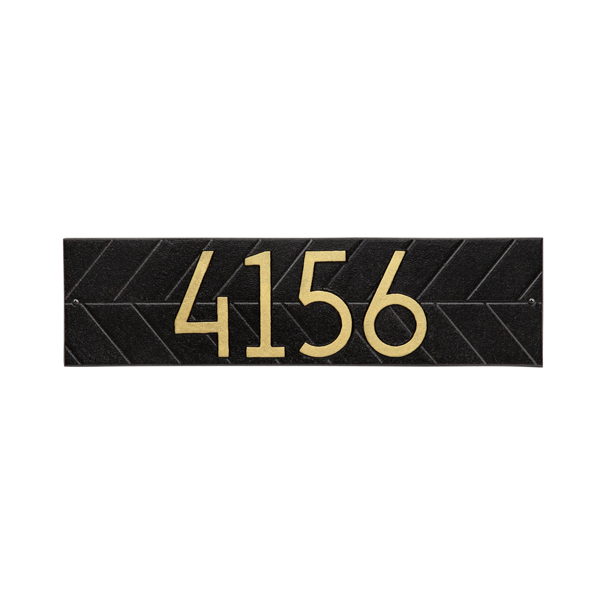 Herringbone Horizontal Address Plaque: Black / Gold original Whitehall photograph