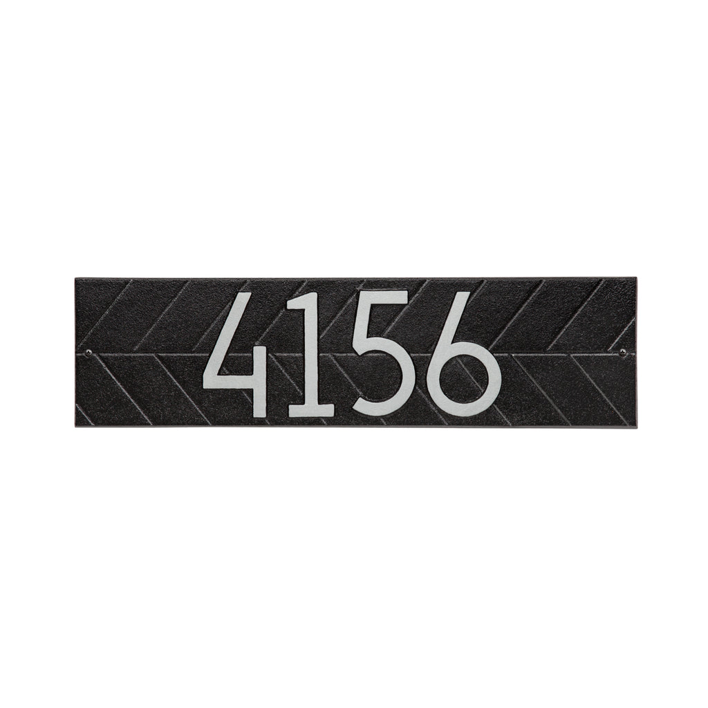 Herringbone Horizontal Address Plaque: Black / Silver original Whitehall photograph
