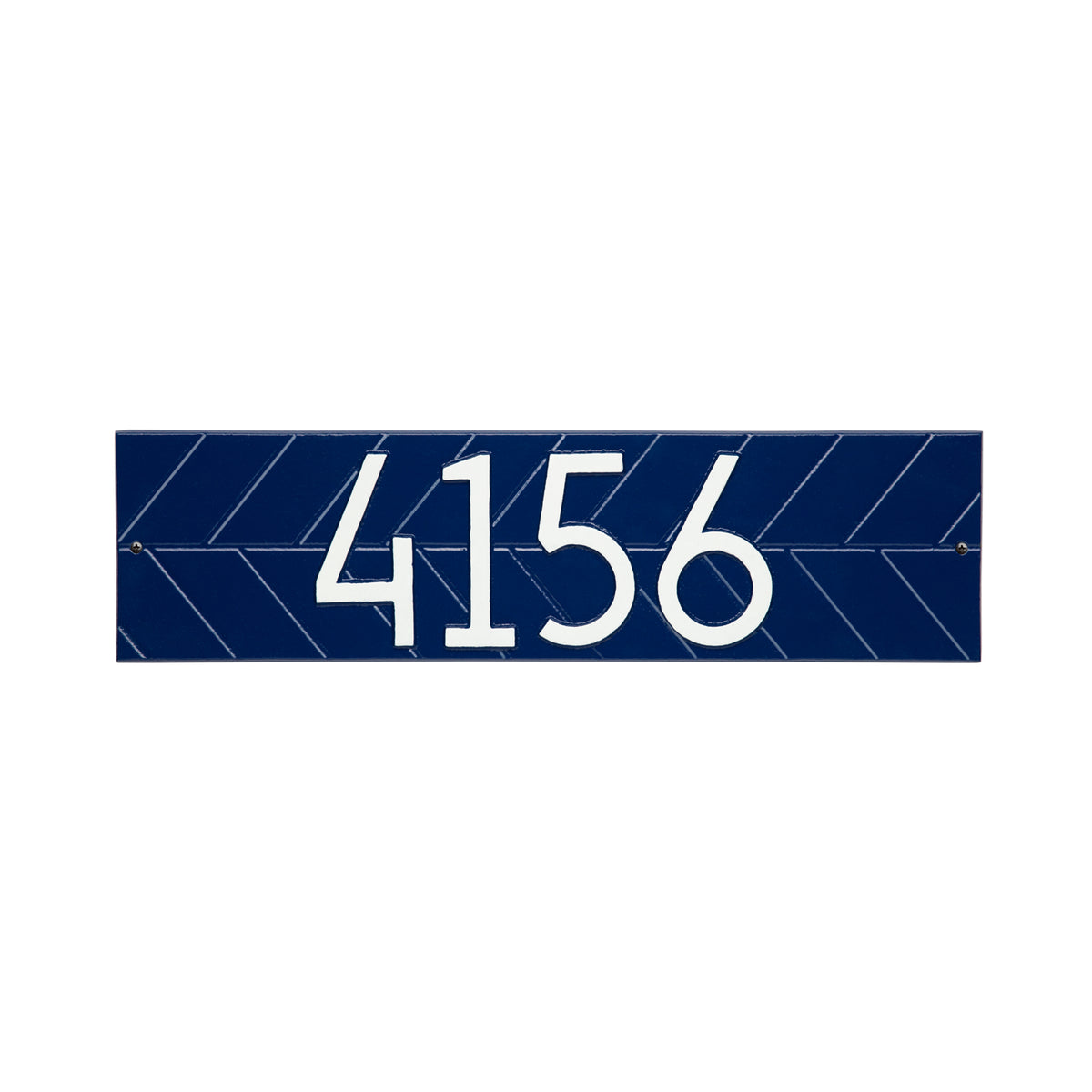 Herringbone Horizontal Address Plaque: Dark Blue / White original Whitehall photograph