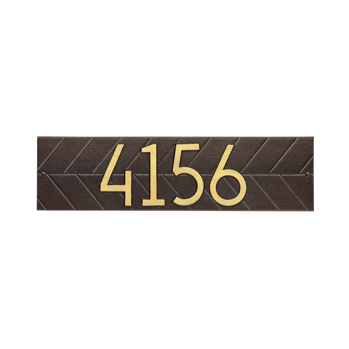 Herringbone Horizontal Address Plaque: Dark Bronze / Gold original Whitehall photograph