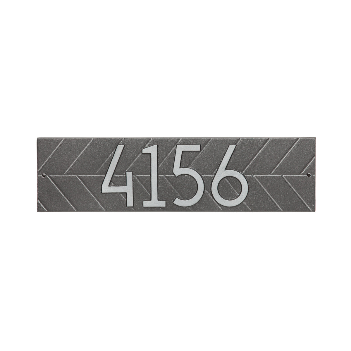 Herringbone Horizontal Address Plaque: Pewter / Silver original Whitehall photograph