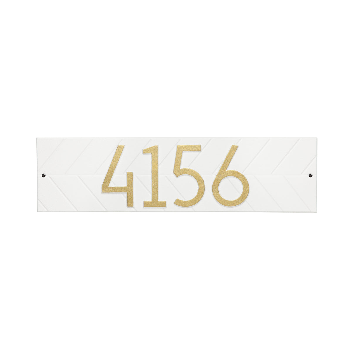 Herringbone Horizontal Address Plaque: White / Gold original Whitehall photograph