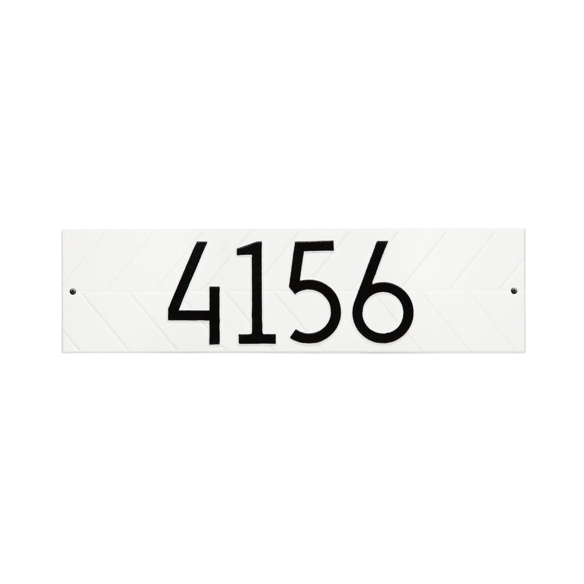 Herringbone Horizontal Address Plaque: White / Black original Whitehall photograph