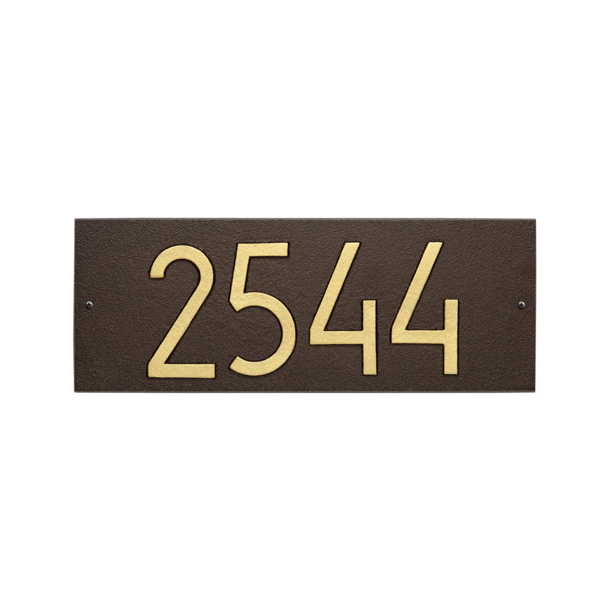 Mid-Century Rectangle Address Plaque: Aged Bronze / Gold original Whitehall photograph