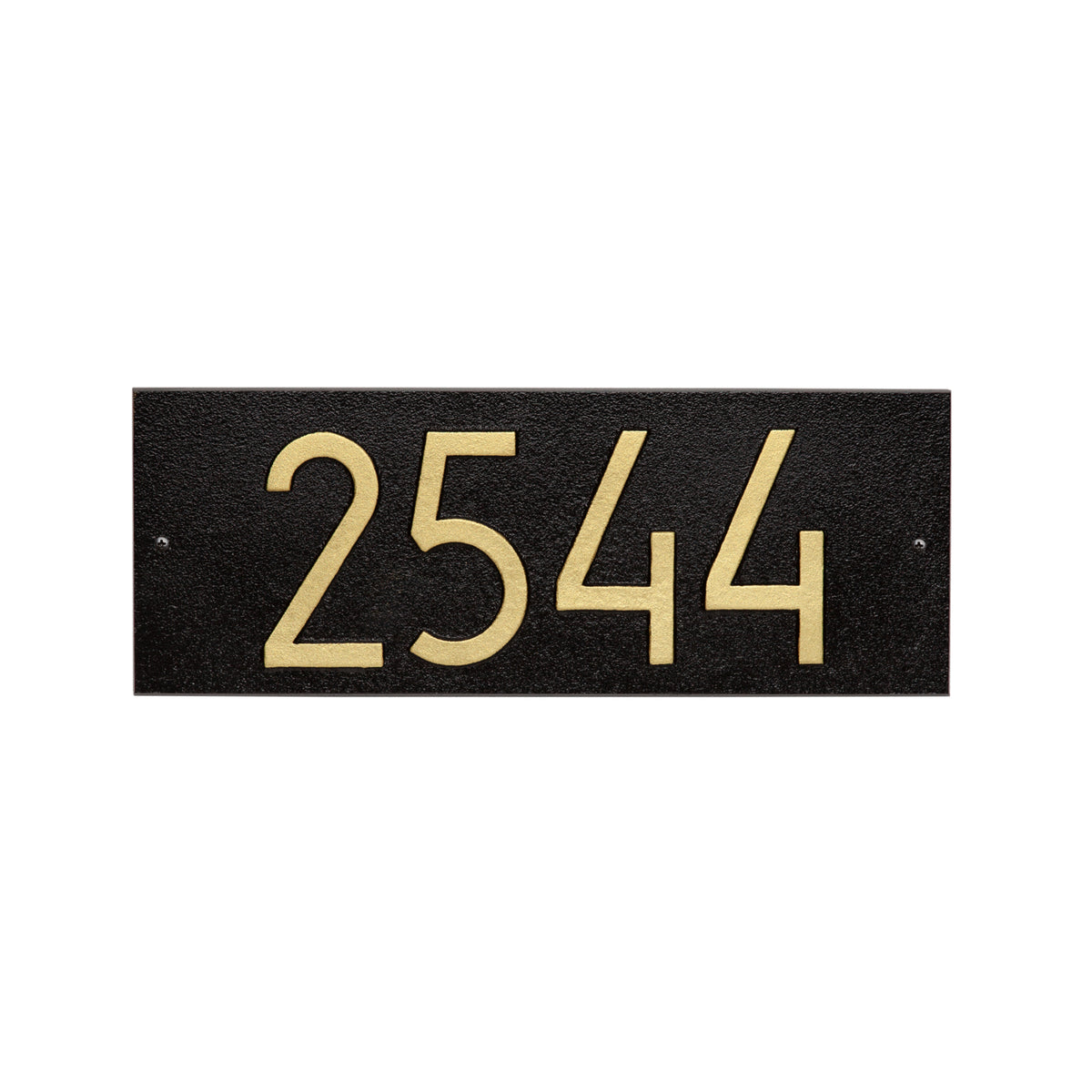 Mid-Century Rectangle Address Plaque: Black / Gold original Whitehall photograph