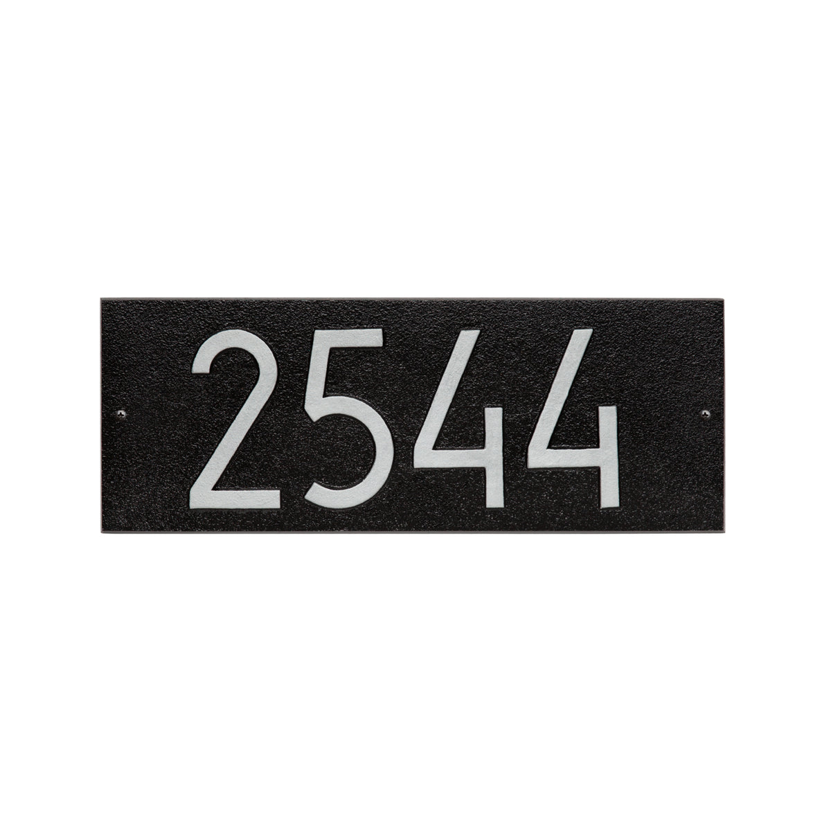 Mid-Century Rectangle Address Plaque: Black / Silver original Whitehall photograph