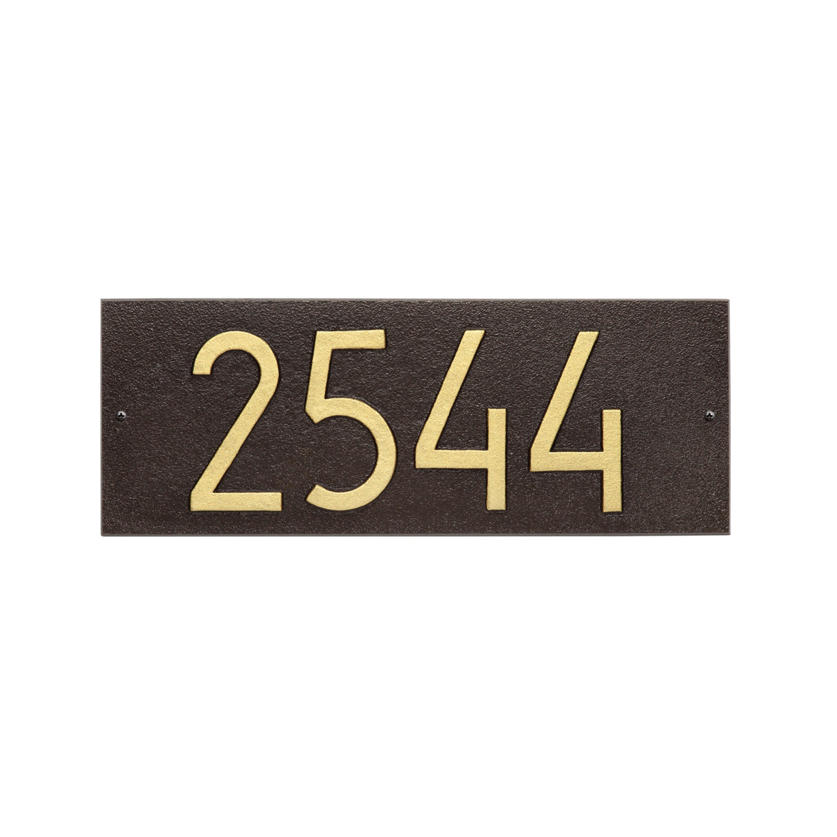 Mid-Century Rectangle Address Plaque: Dark Bronze / Gold original Whitehall photograph