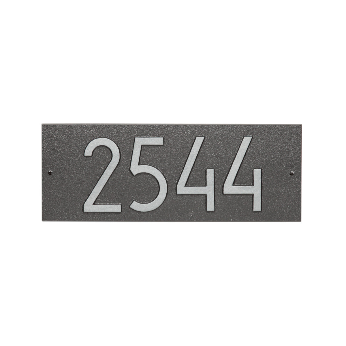 Mid-Century Rectangle Address Plaque: Pewter / Silver original Whitehall photograph